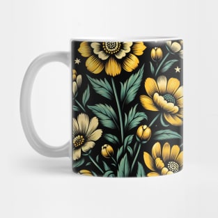 Yellow Floral Illustration Mug